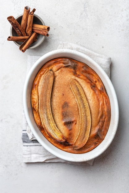 Caçarola de requeijão com banana e canela