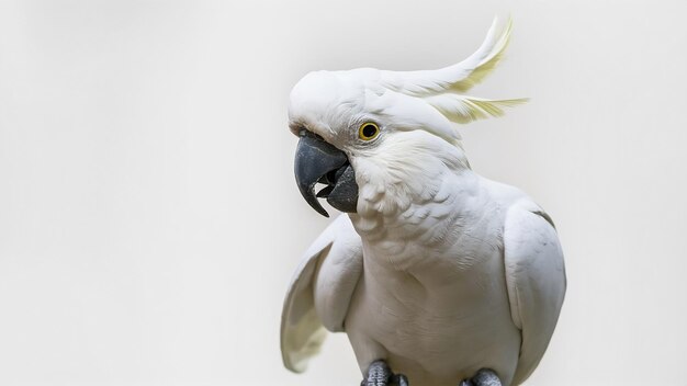 Foto cacatua blanca aislada en blanco