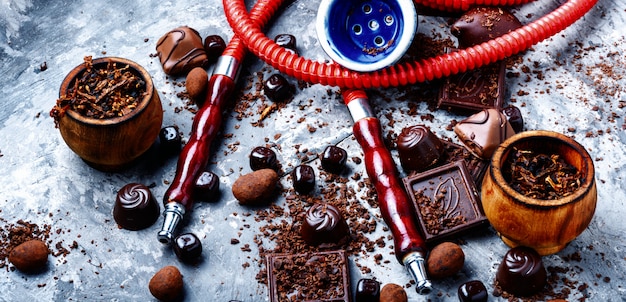 Cachimba de tabaco con sabor a chocolate.