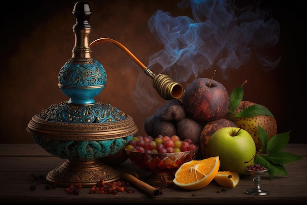 Cachimbo para fumar narguilé de frutas e especiarias exóticas