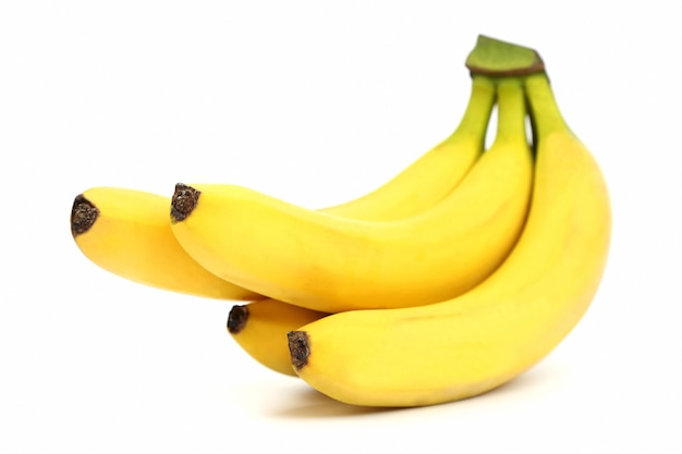 Cacho de bananas em branco