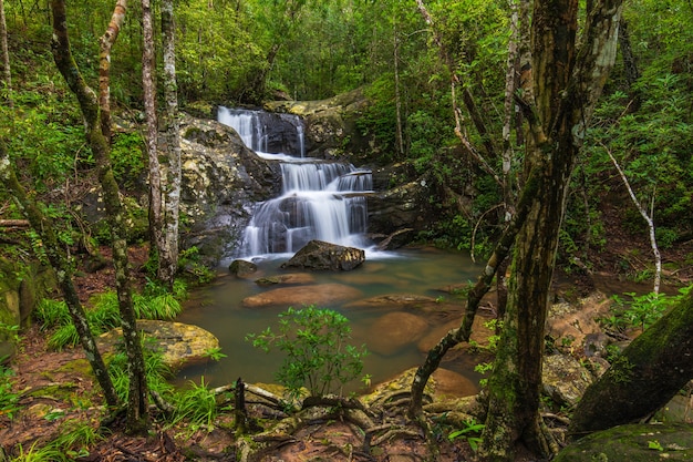 Cachoeira bonita no parque nacional de Phu Rua, Tailândia.