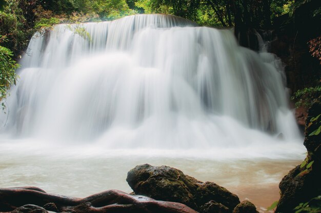 Cachoeira com fluxo de primavera.