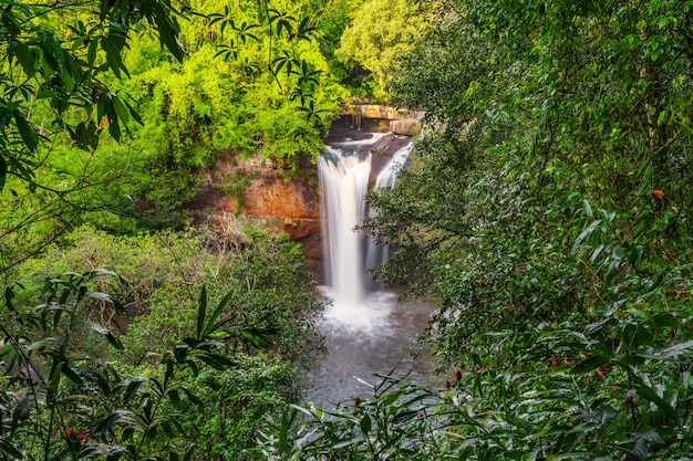 Cachoeira de haew suwat no parque de khao yai, tailândia