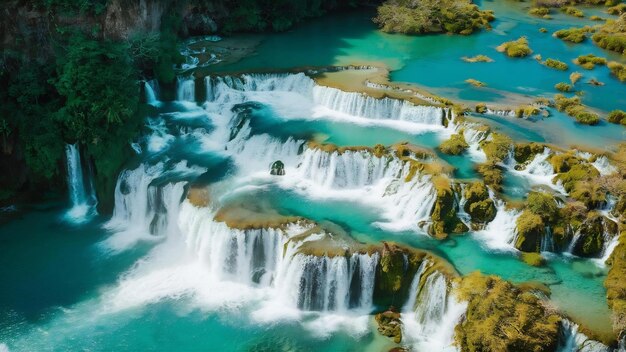 Foto cachoeira de kuang si em luang prabang, laos