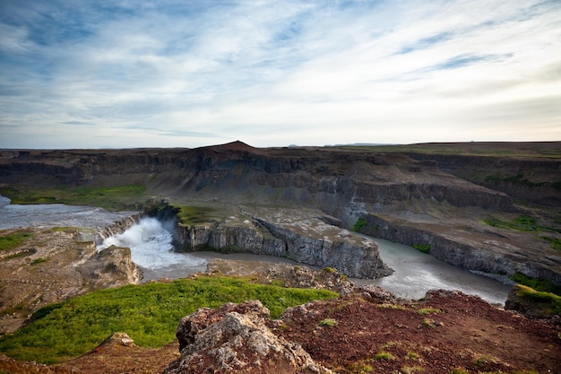 Cachoeira Dettifoss na Islândia de cima