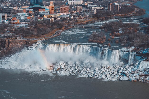 Cachoeira do Niágara vista aérea do Canadá