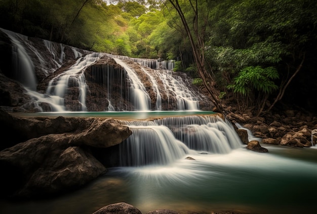 Cachoeira em Saraburi Thailands Namtok Samlan National Park