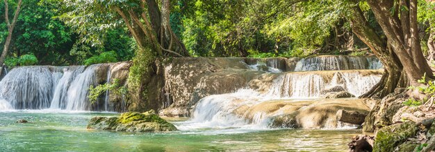 Cachoeira em uma floresta na montanha na floresta tropical