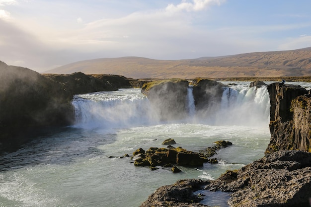 Cachoeira Godafoss na Islândia