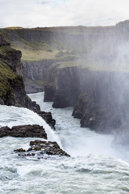 Cachoeira Gullfoss em dia de outono