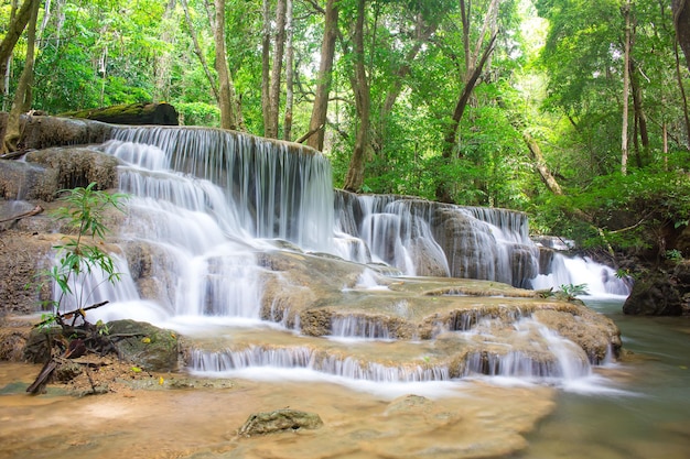 Cachoeira incrível na floresta tropical do parque nacional