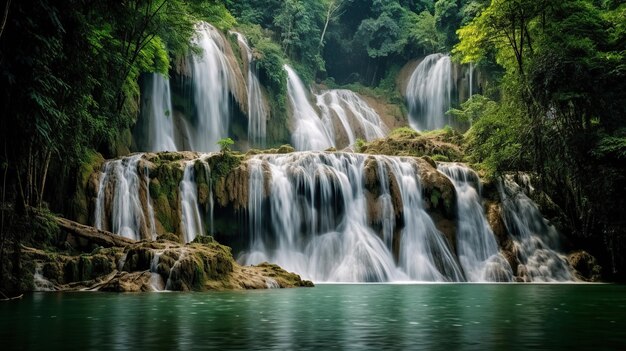 cachoeira limpa e bonita IA geradora de turistas