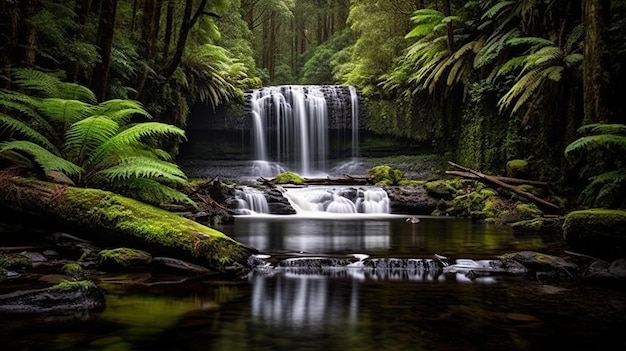 Cachoeira limpa e bonita turística geradora de ia