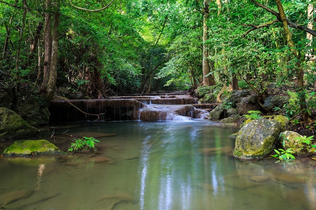 cachoeira na floresta Cachoeira de Erawan