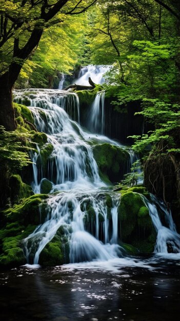 cachoeira na floresta profunda da Croácia