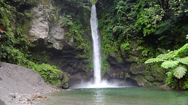 Cachoeira na floresta tropical verde tuasan cai na selva da montanha cachoeira no tropical para