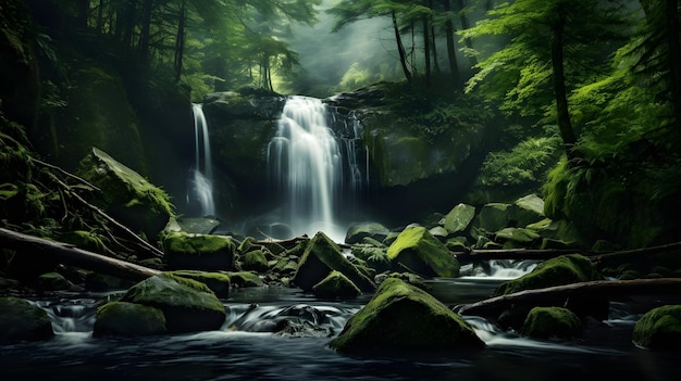 Foto cachoeira na selva cachoeiro na floresta