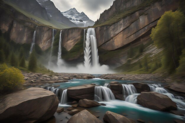 Cachoeira nas Montanhas Altai, Rússia