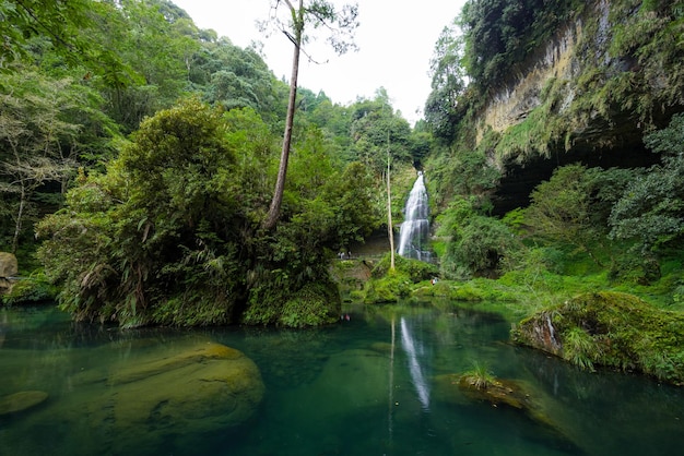 Cachoeira no mar de ligação solar em Nantou, em Taiwan