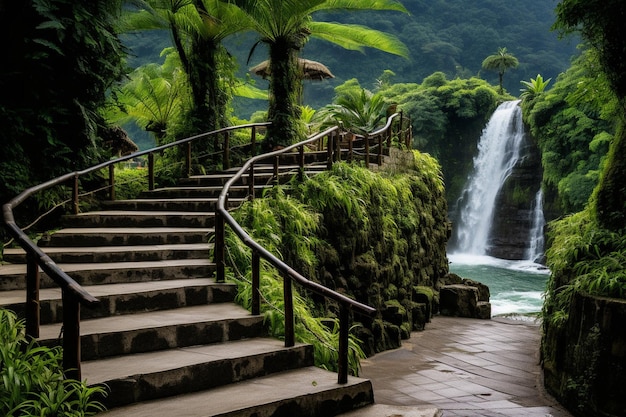 Foto cachoeira no mar de sun link em nantou, em taiwan