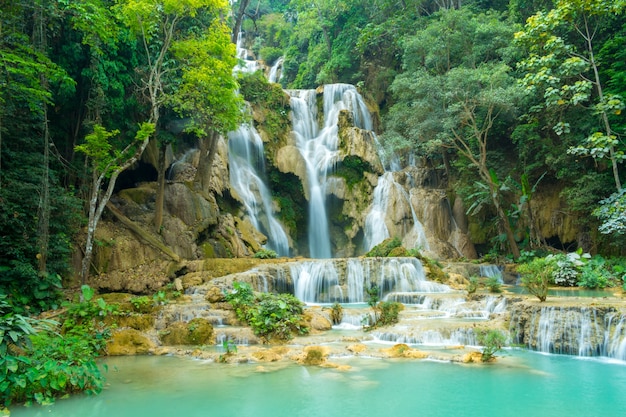 Foto cachoeiras de kuang si, luang prabang, laos