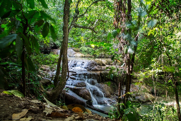 Cachoeiras Erawan na Tailândia