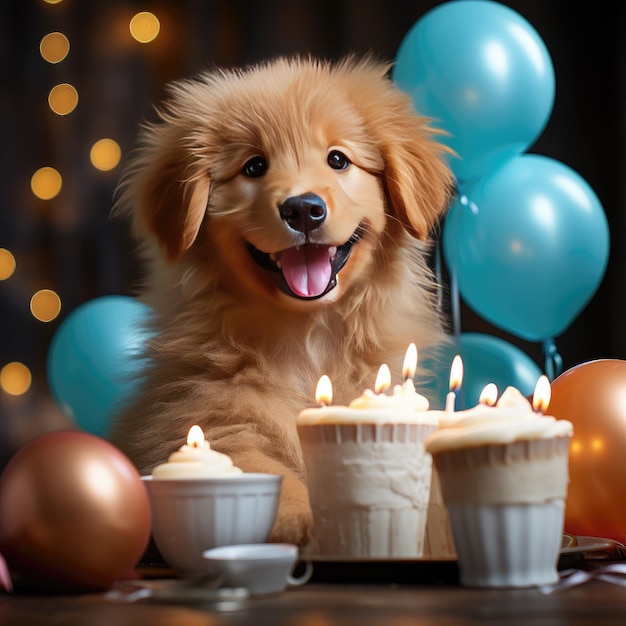 Cachorrinho adorável para festa de cachorrinho comemorando ocasiões especiais