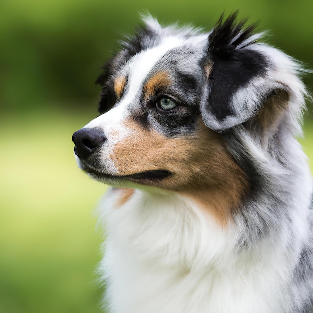 Cachorrinho fofo com fundo de bokeh de grama verde photo premium