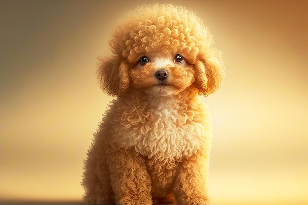 Cachorrinho pêssego poodles sobre fundo claro