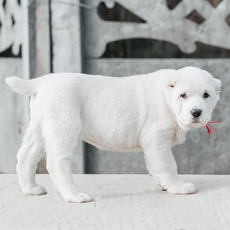 Foto cachorro branco alabai