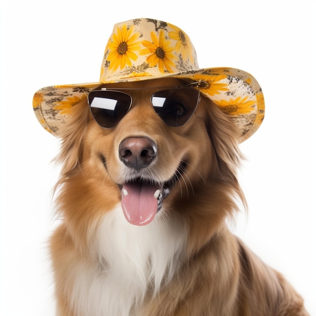 Foto cachorro de chapeu y oculos