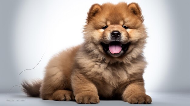 Cachorro Chow Chow sobre fondo transparente