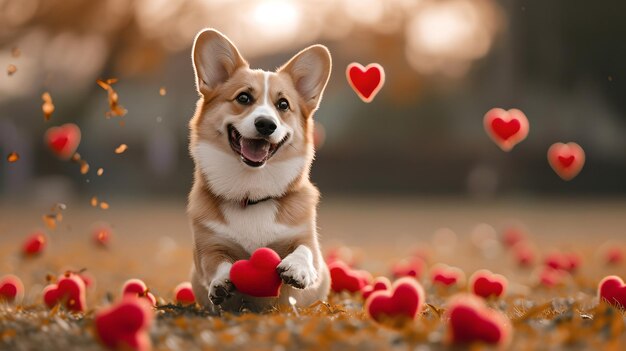 cachorro corgi feliz