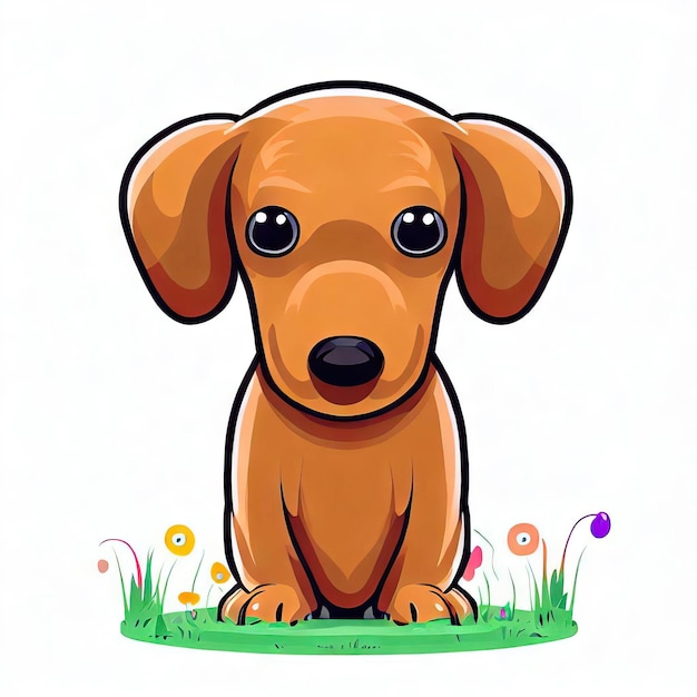 Cachorro de Dachshund Harmony in the Meadow IA generativa