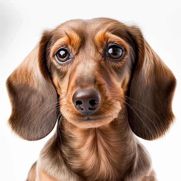 Cachorro Dachshund isolado no fundo branco Generative AI