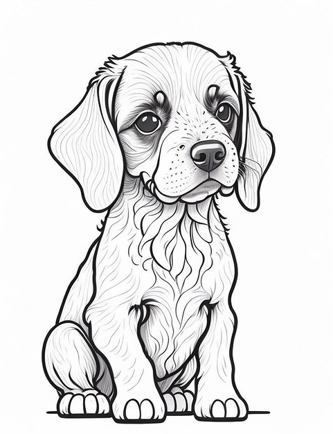 Cachorro de desenho animado e cão Illustraton