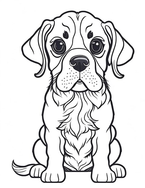 Cachorro de desenho animado e cão Illustraton