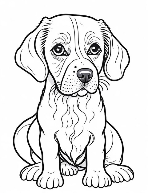 Cachorro de desenho animado e cão Illustraton