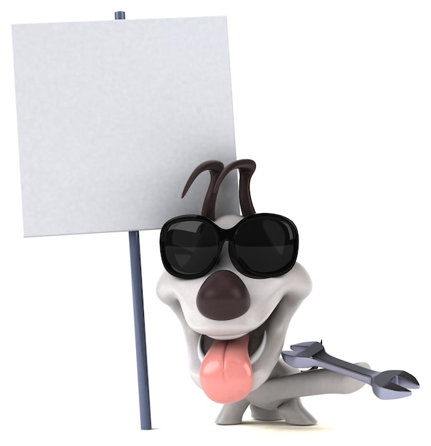 Cachorro divertido - ilustração 3D