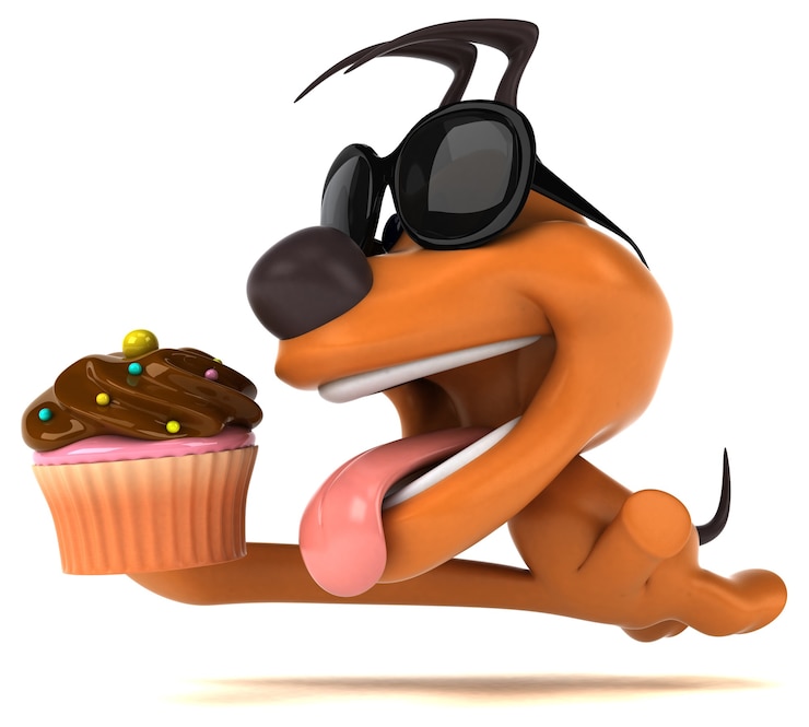 Foto cachorro divertido - ilustração 3d