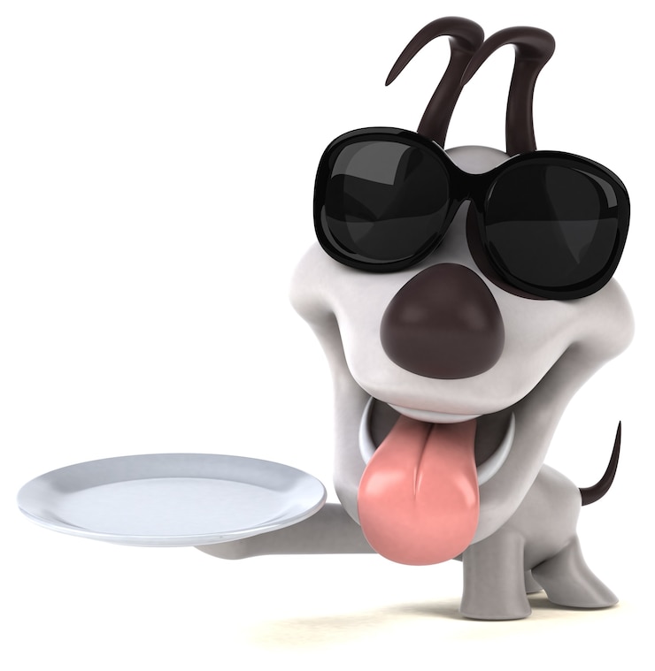 Foto cachorro divertido - ilustração 3d