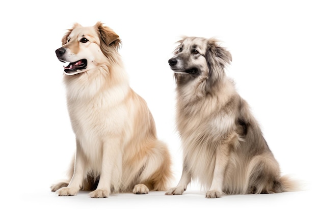 Cachorro em corpo inteiro de fundo branco com espaço livre