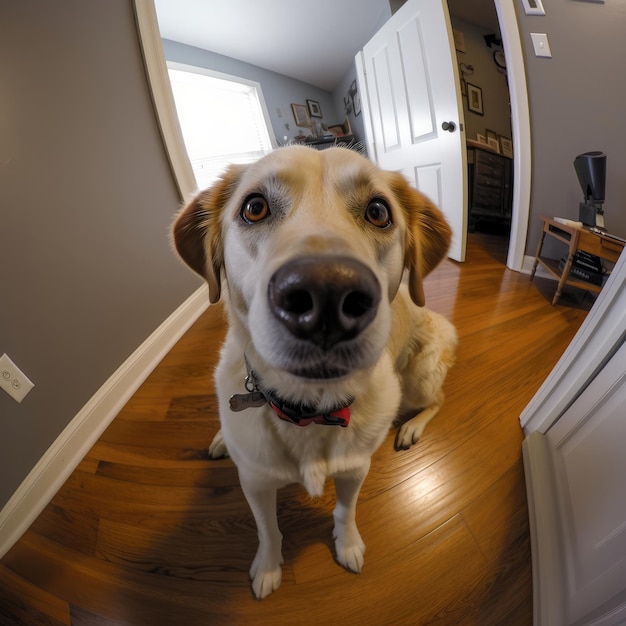 Cachorro faz selfie com GoPro dentro de casa