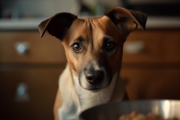 Cachorro fofinho com fome olhos tristes Gerar Ai