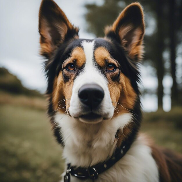 Cachorro fofo em fundo natural