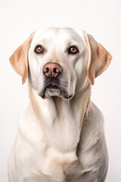 Cachorro fofo em um fundo branco IA generativa