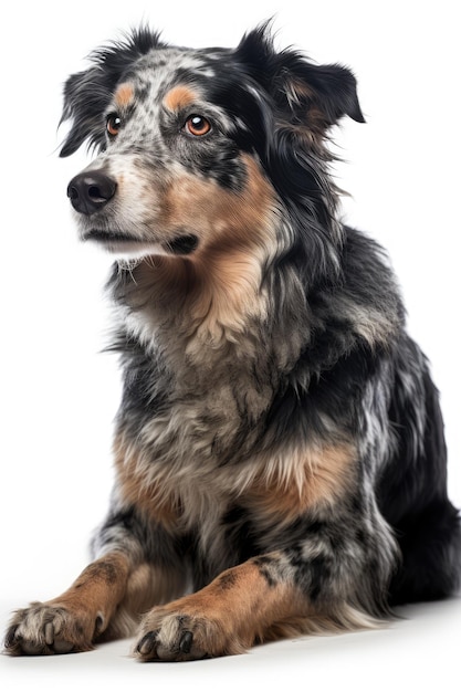 Cachorro isolado em branco generativo ai