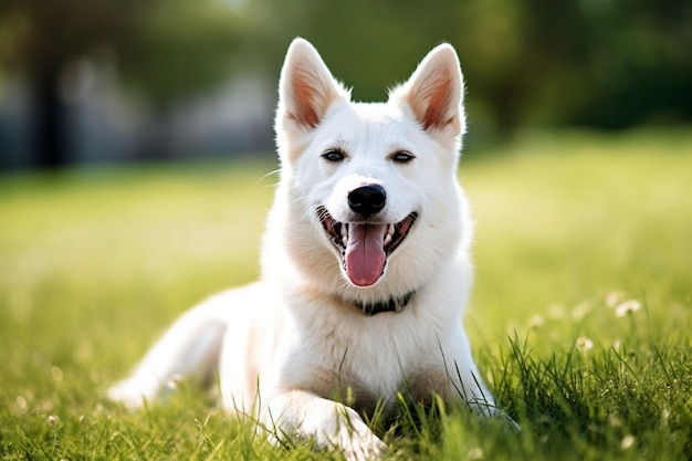 Cachorro jogando fora sorrisos