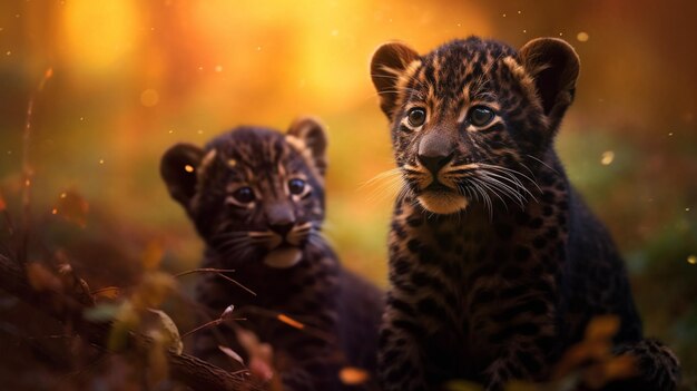 Cachorro de leopardo Cachorro de pantera gato negro gato salvaje gato grande